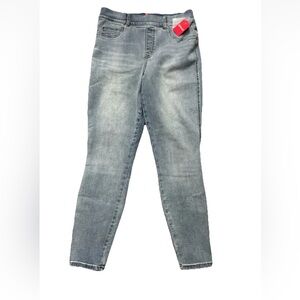 Spanx Skinny  Pull On Women Jeans Sz L High Waist Stretch Light Wash Blue 20275R